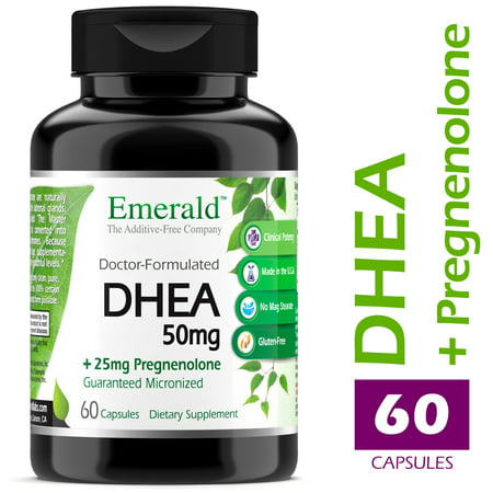 Emerald Laboratories (Ultra Botanicals) - DHEA 50mg w/ 25mg Pregnenolone - Helps Balance Hormone Levels for Men/Women, Cognitive Function Support, Increase Metabolism, & Lean Body Mass - 60 (Best Supplement For Lean Body)