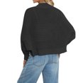 thumbnail image 3 of XPMWRP Women's Cropped Crochet Cardigan Coats Batwing Long Sleeve Knit Open Front Solid Color Fashion Jackets Black L, 3 of 8