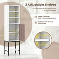 thumbnail image 6 of Giantex 4.8FT Tall Bathroom Storage Cabinet, Freestanding Cupboard w/Door, Adjustable Shelves, White, 6 of 9