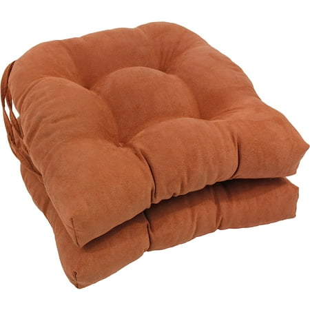 

16-Inch Microsuede Rounded Back Chair Cushion 16 X 16 Spice 2 Count