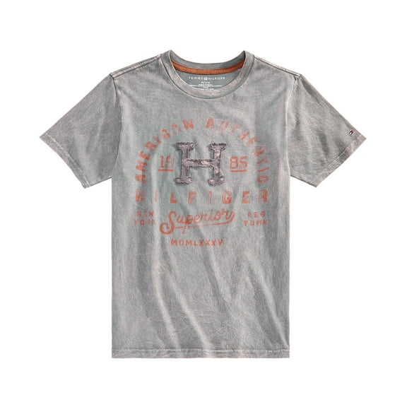Tommy Hilfiger Little Boys Graphic Print Cotton T-Shirt Grey 4