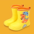 thumbnail image 2 of NOKIO Bottes de Pluie Imperméables Faciles à Enfiler pour Enfants Système de Fixation à Sangle Réglable Protection d'Orteil Renforcée Semelle Extérieure Non Marquante Motifs Animaux de Dessin Animé Garçons Filles, 2 of 4