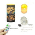 thumbnail image 7 of COEQINE Flameless Light Candles Battery Operated Candles with Color Changing Timer Remote Control Fake Pillar Candles Tealights Halloween Home Decor, Halloween Owl Witch Hat Pumpkin Bat, 7 of 7