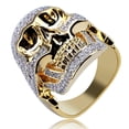 thumbnail image 3 of Sparkly Punky Rapper Trendy Skull Rings for Men Cool Iced out Hip Hop Cubic Zirconia Men Rings, 3 of 8
