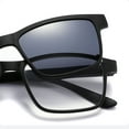 thumbnail image 5 of Mens Womens Rectangle Matte Black Reading Glasses Polarized Magnetic Clip-on Sunglasses TR90 Readers +2.00, 5 of 6