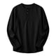 thumbnail image 5 of Ceisia Men's Cotton-Linen Henley Neck T-Shirt | Relaxed Long-Sleeve Solid Casual Top Gift, 5 of 5