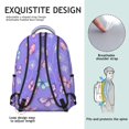 thumbnail image 5 of Butterfly and Dandelion Purple Pattern Backpack for School, Cute School Bag with Adjustable Shoulder Straps and Padded Back, 15.3"x11"x7.1", 5 of 5