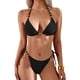 thumbnail image 1 of Conjunto de bikini TASHEHE para mujer, triángulo, corte alto, sexy, negro, 1 of 6