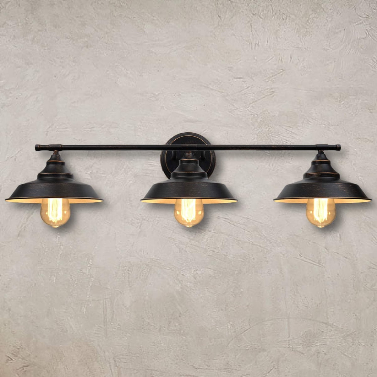 Bathroom Vanity Light 2 3 Wall Sconce Industrial Mount Lamp Shade Farmhouse Rustic Style Vintage Lighting Fixture Com - 2 Light Wall Sconce With Shade