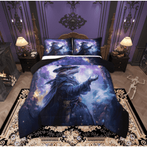 Manfei Witch Lizard Bedding Comforter Set, Psychedelic Stars Galaxy Twin Comforter Sets, Teens Boys Girls Kids Reversible Bedding Set, Ultra Soft Home Decor, 2-Piece