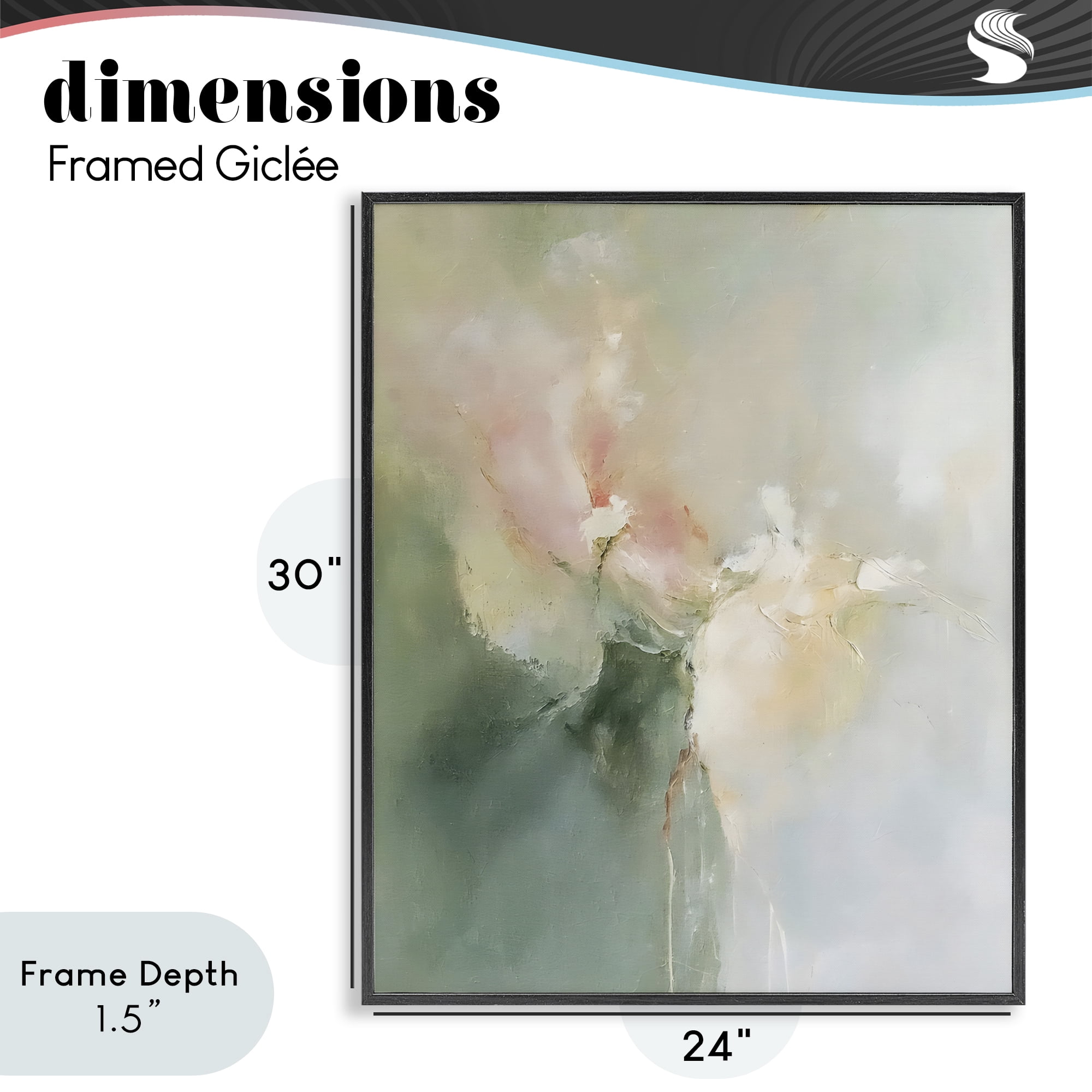 Stupell Industries Ethereal Brushwork Abstraction Black Framed Giclee Art, design by Riley B