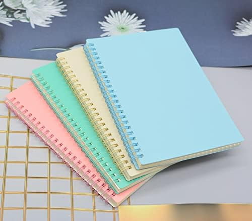 Tekola Spiral Notebook, 4 Pcs 8.3 Inch x 5.9 Inch A5 Thick Plastic Hardcover 7mm College Ruled 4 Color 80 Sheets -160 Pages Journals for Study and Notes (4)