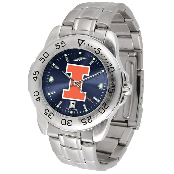 Navy Illinois Fighting Illini Sport Steel AnoChrome Watch