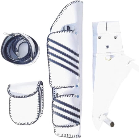 Archery Portable Arrow Quiver White Leather Hip Back Arrow Holder Bag Waist Hanging Adjustable Case Carring Bag