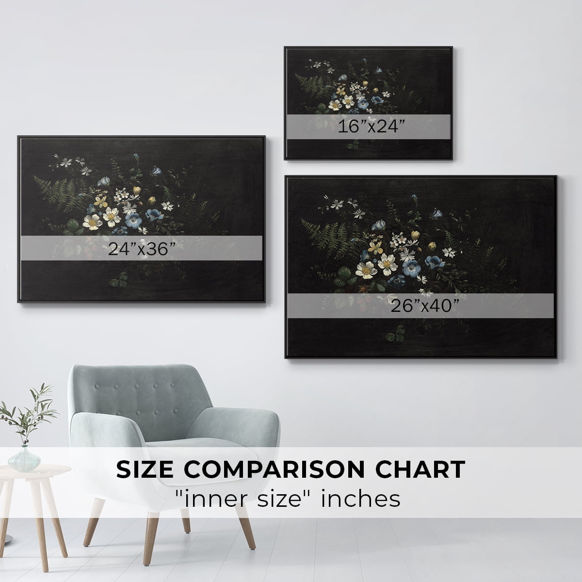 Vintage Botanical Print-XXXV By Wexford Home Framed in Black Wood Gallery Wrapped Canvas 17 in. x 25 in.
