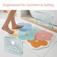 thumbnail image 2 of Unique Bargains Printed Bathroom Rug Ultra Soft Absorbent Plush Bath Mat Multicolor Flower 30" x 18", 2 of 7