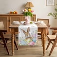 thumbnail image 3 of Easter Table Runner 70 Inches Long for Kitchen Dining, Spring Rabbit Colorful Eggs Budding Florals Leaf Dresser Scarf Farmhouse, Dining Table Decorations for Wedding/Parties, 13 x 70 In, 3 of 8