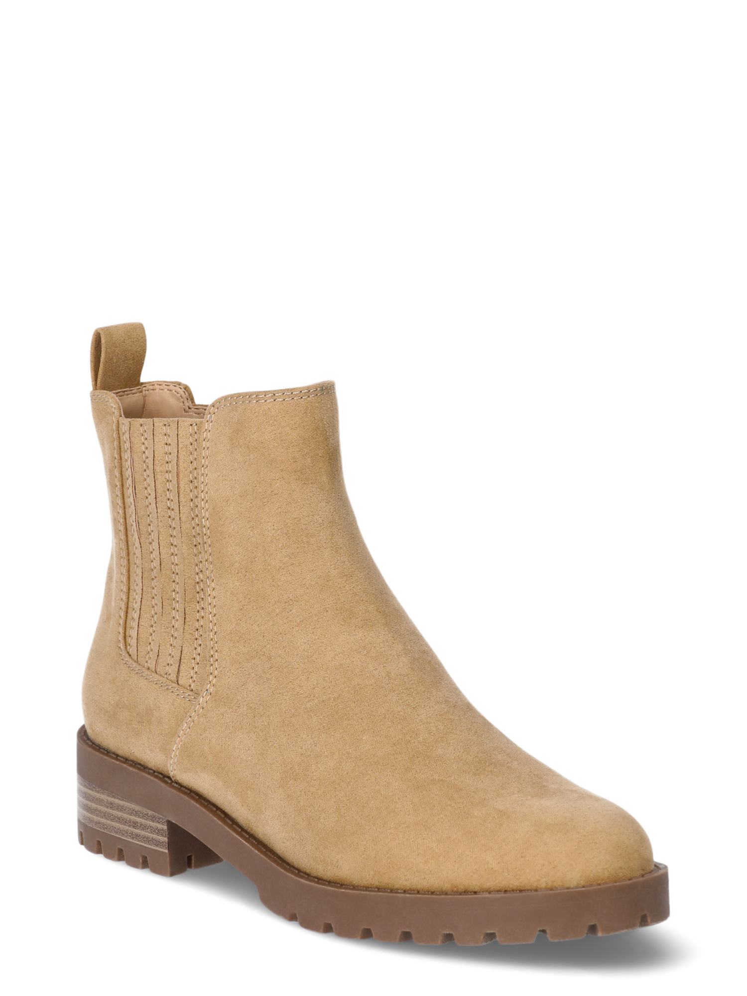 Time and Tru Women's Lug Chelsea Boot, Wide Width