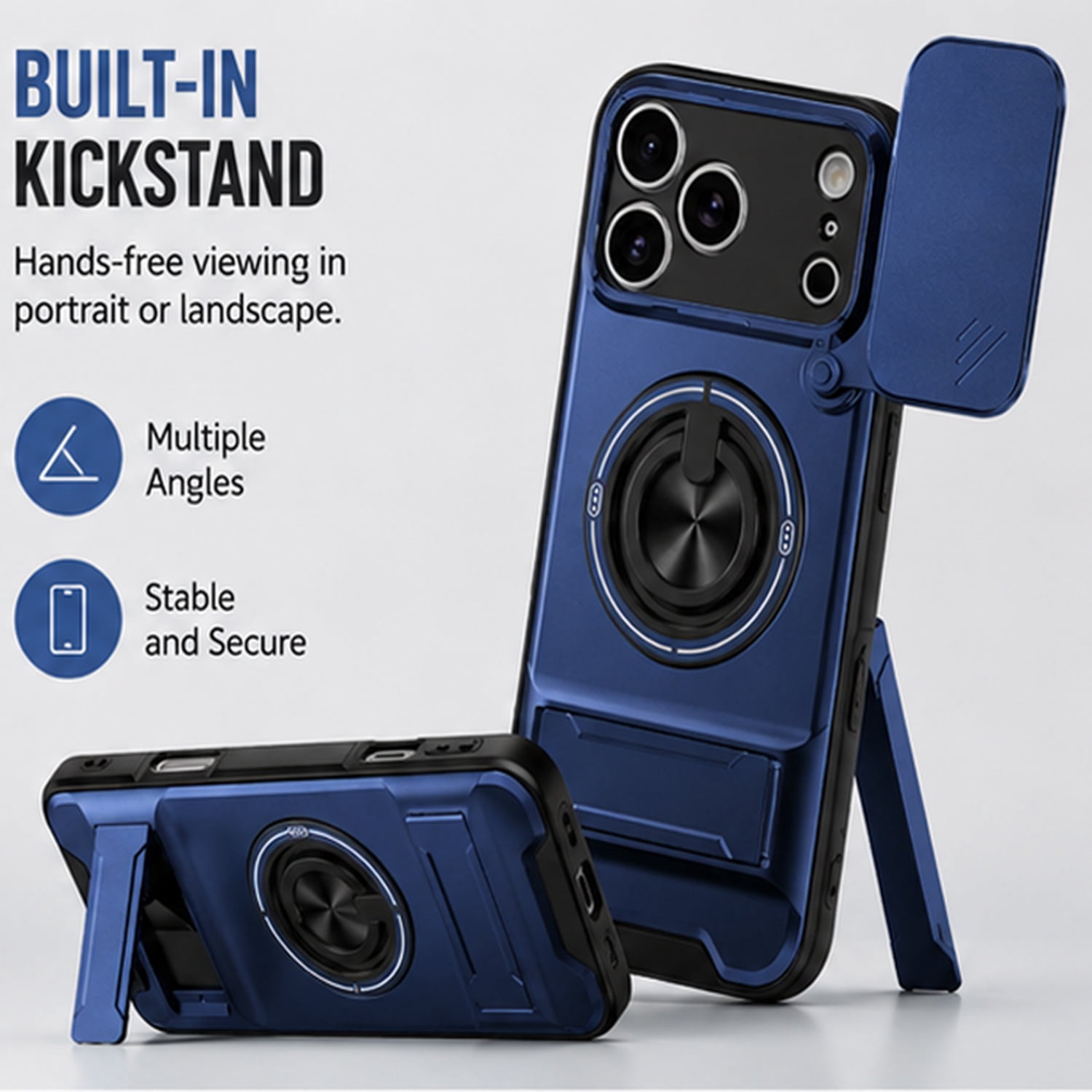 All-In-One Rugged Case for iPhone 17 Pro - Dark Blue