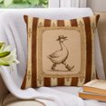thumbnail image 3 of Western Ducks Pillow Covers 24x24 Set of 2, Farmhouse Modern Rustic Red Brown Stripe Throw Pillow Covers Decorative Couch Cushion Cover, Microfiber Soft Pillowcases for Bedroom Living Room Sofa, 3 of 9