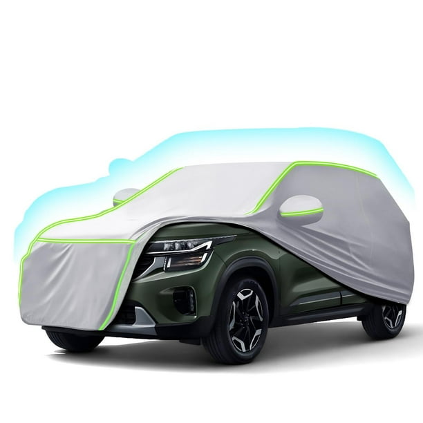AUTODIAG Cubierta para Auto SUV,520x200x180CM Funda Impermeable con Forro ALGODÓN,Cremallera y Cinta
