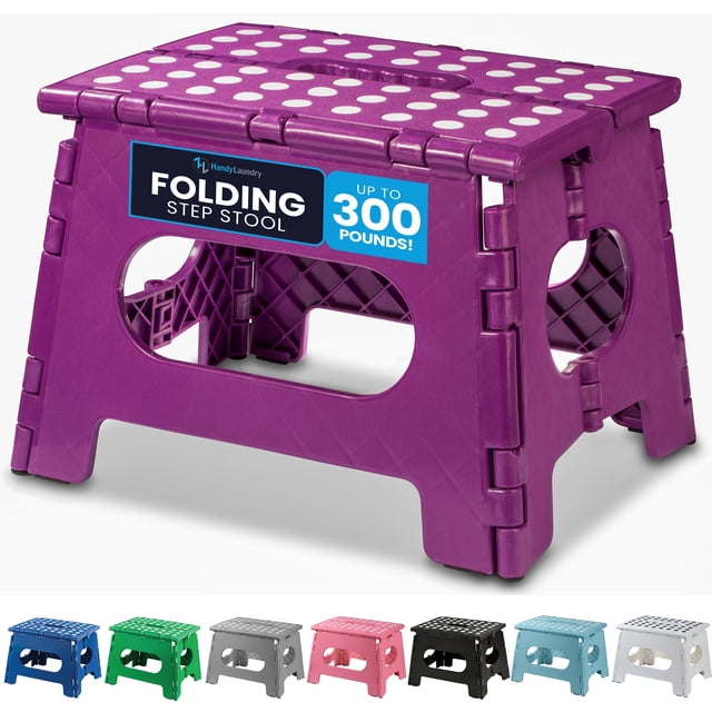 Taburete plegable Handy Laundry, ligero, morado