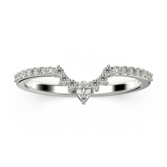 0.24ct Diamond Moissanite 10k White Gold Wedding Band