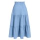 thumbnail image 3 of Falda de verano para niños, color sólido, relajada, deportiva, cintura elástica, nudo, falda completa, vestido midi para niños, falda de poliéster para niños, 3 of 8