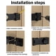 thumbnail image 3 of Cerraduras de cerrojo giratorio con contraseña mecánica, cerradura de pestillo deslizante de seguridad para puertas pequeñas, gabinetes, puertas de granero, jardín (negro), 3 of 5