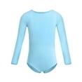 thumbnail image 4 of YONGHS Kids Girls Ballet Dance Dress Long Sleeve Gymnastic Leotard with Chiffon Wrap Skirt Ballerina Costume Sky Blue 10-12, 4 of 7