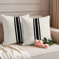 thumbnail image 4 of 2 Pack Outdoor Waterproof Throw Pillows, Rural Farmhouse Black Stripe Decorative Square Pillow Case Patio Pillows for Chair Couch Sofa 16x16in, 4 of 9