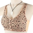 thumbnail image 2 of qolati Front Closure Sports Bras Women Comfortable Leopard Print Front Buckle Plus Size Wireless Gathered Bra Breathable Convenient Seamless Everyday Sleep Bras, 2 of 7