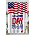 thumbnail image 1 of Cortina de ventana ABPHQTO diseño de bandera de Memorial Day 130x210 cm, 1 of 1
