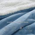 thumbnail image 3 of Sherpa Fleece Throw Blanket Washed Blue - Thick Warm Blankets,Soft Fuzzy Throw ,50x60 inches, 3 of 6