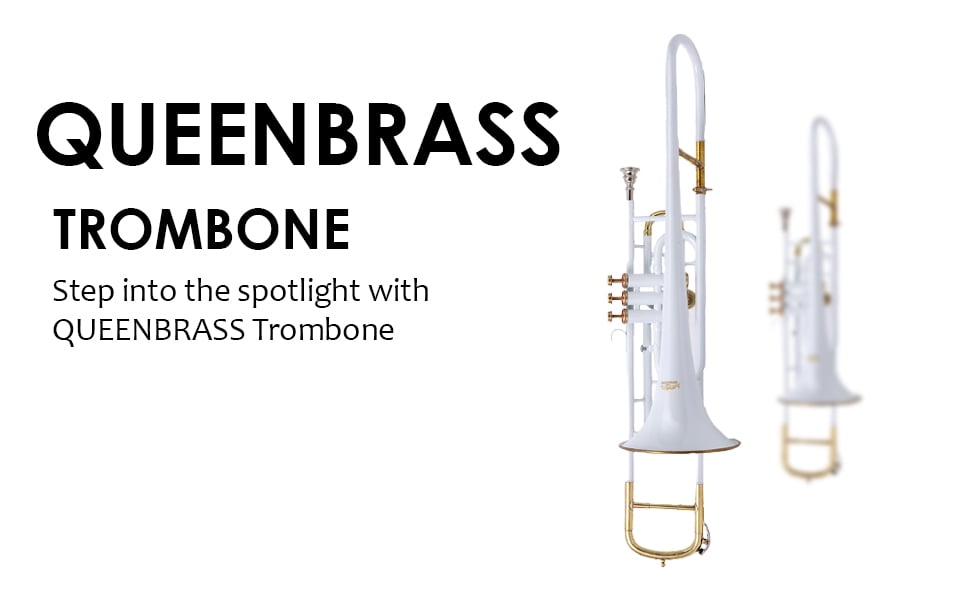 Valve Trombone Bb White brass MADE WITH HARD/CASE MOUTHPIECE GREAT SALE TRUMBONE