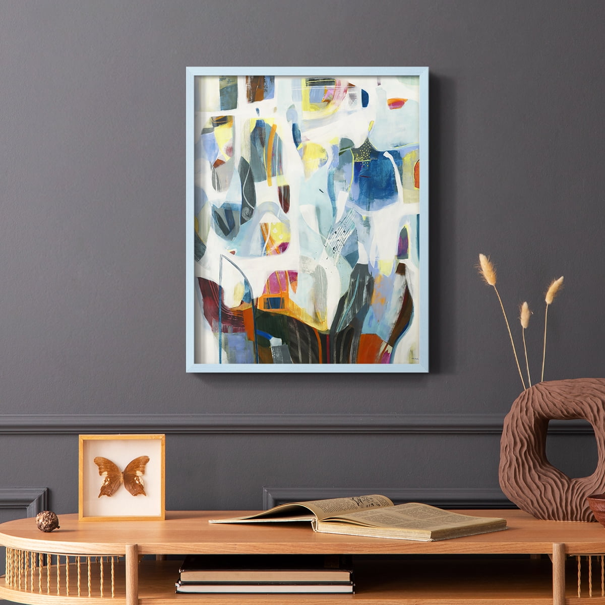 Open Verse in Blue Solid Wood 11 x 14 Framed Print