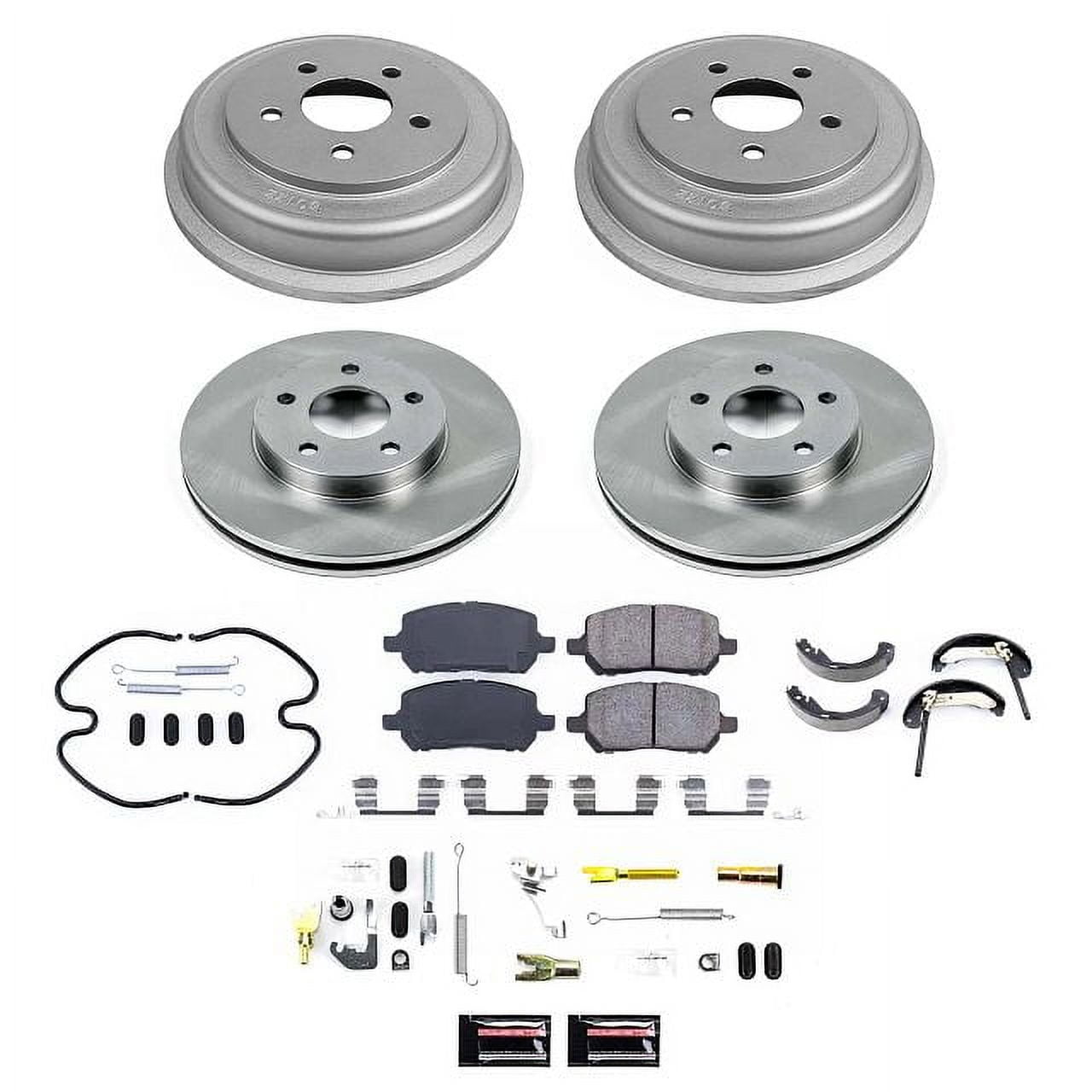 Power Stop Front and Rear Stock Replacement Brake Pad Rotor Drum and Shoe Kit KOE15521DK