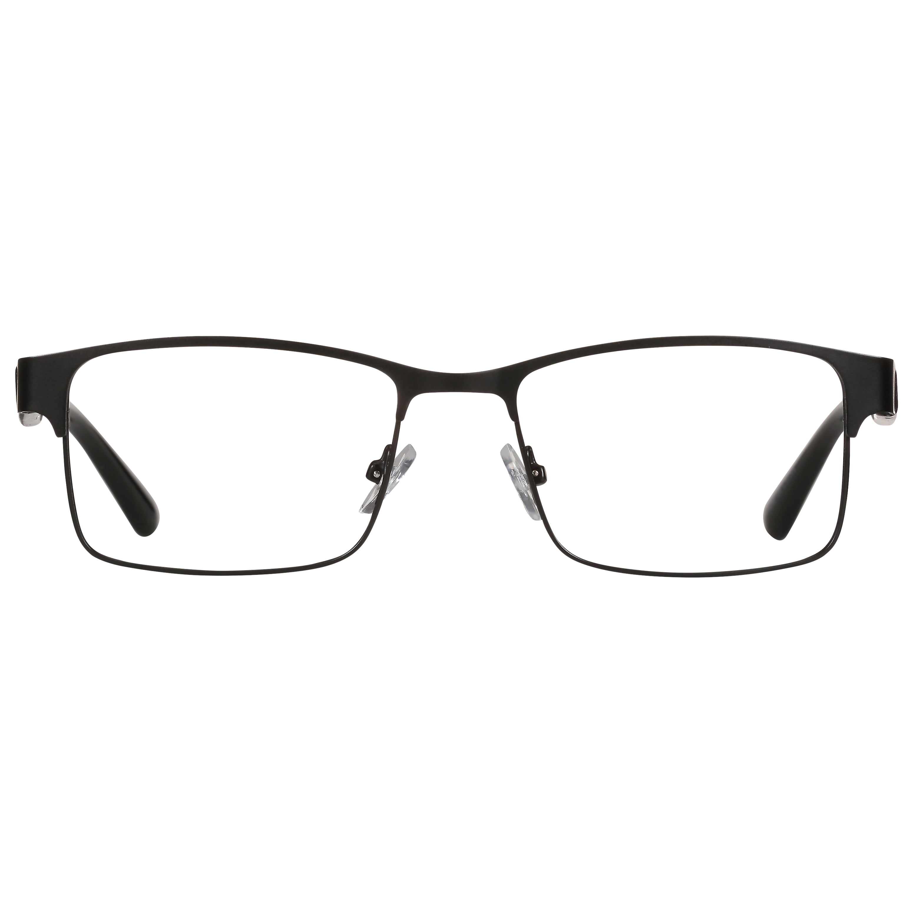 (2 pack) M+ Mens Rectangular Flat Metal Reading Glasses 2.00 Ash in Classic Matte Black