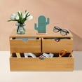 thumbnail image 4 of Desk Drawer Organizer with 3 Drawers, Office Desk Organizer, Bamboo Desk Drawer Desktop Organizer Desk Storage Tabletop Storage Organization Box for Office Home Toiletries Supplies (3 Drawers-B), 4 of 18