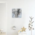 thumbnail image 3 of Grey Blue Elephant Wall Decor - Wild Animals Canvas Elephants Print for Bedroom Framed Ready to hang 12x12inch, 3 of 6