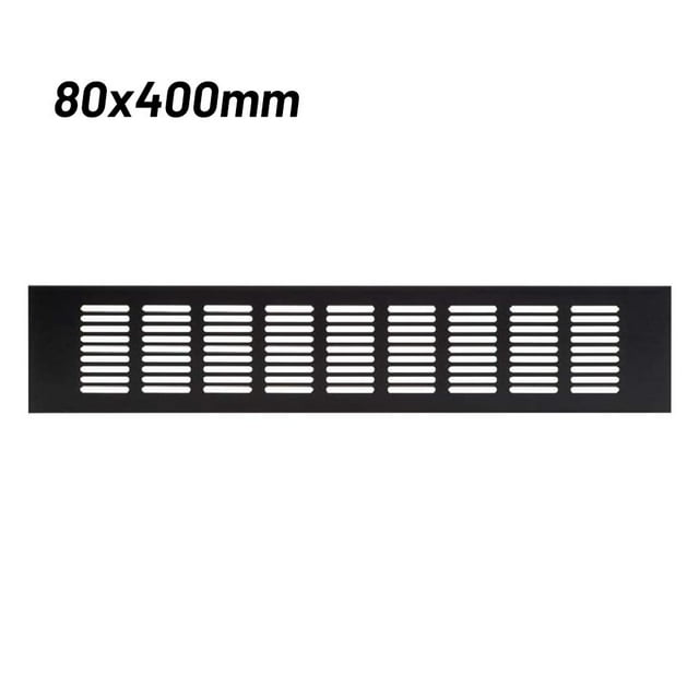 Black Alloy Rectangular Air Vent Grille Ventilation Cover for Cabinets Wardrobes