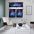 thumbnail image 5 of Starry Sky Kitchen Curtains Valances and Tiers Set of 3 Blue Sky Shinny Bright Stars Romantic Modernism Tier Curtains and Valance with Rod Pocket for Small Windows, 27.5"x36", 5 of 9