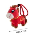 thumbnail image 3 of Fwttom Porte-clés Cheval Pleurant Poupée Cheval Rouge Festif Jouet Poupée pour Enfants Poupée en Tissu, 3 of 7