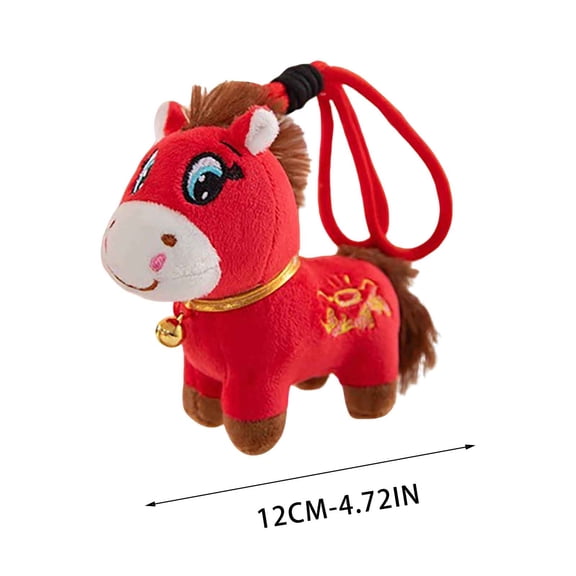 WEGFTDUOP Crying Horse Keychain Doll Festive Red Horse Toy Children's Doll Cloth Doll