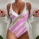 thumbnail image 2 of MKLEKYY Trajes De Baño Dama Women'S Deep V Printed Color Matching Swimsuit, 2 of 4