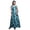 Teal Blue2, variant on Bimba Tie-Dye Women V Neck Sleeveless Front Slit Casual Maxi Printed BohoÂ&nbsp;Dress-Medium