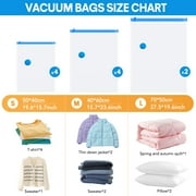 Livhil 10 Combo Vacuum Storage Bags with Electric Pump, Reusable Travel Vacuum Storage Bags for Clothes Compression, Space Saver Travel Essentials (Clear)