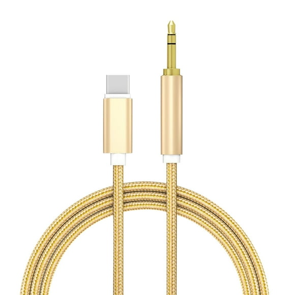 Xihbxyly Almacén de Liquidación Cable Audio Auxiliar Usb Punta C a 3,5 Mm, Adaptable Auriculares, Altavoz y Auriculares, Auxiliar para Coche