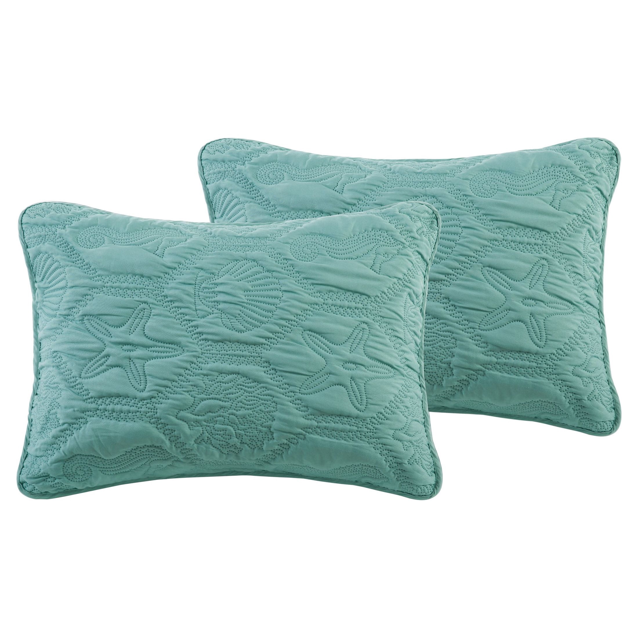 VCNY Home Shore Coastal 3-Piece Blue Textured Sealife Quilt Set, King, Adult, Unisex