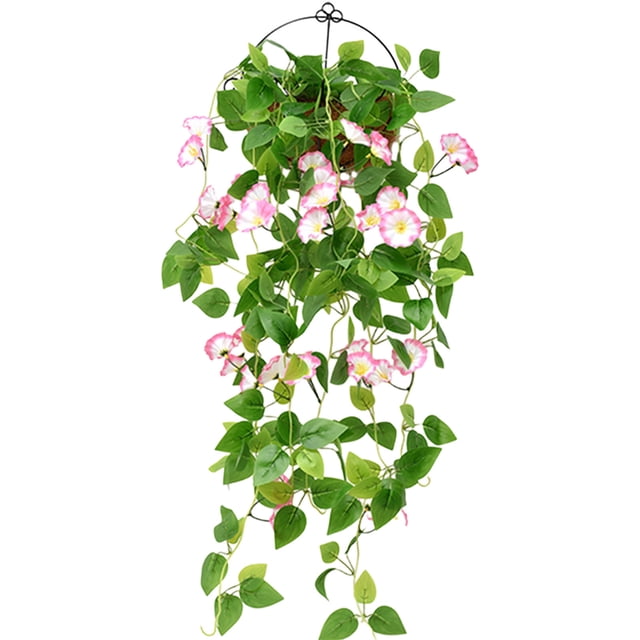 Fleurs Artificielles Simulées Multibunch Gloires Matinales Artificielles Fleurs Artificielles d'Extérieur Adaptées pour Pot de Fleurs Suspendu Intérieur/extérieur
